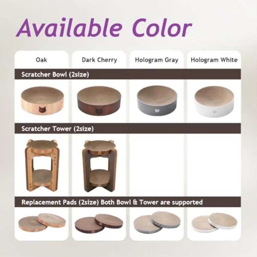 Cat Scratcher Tower for Indoor Cats - Reversible Cat Scratching Post Lounger with Extra Comfort Cardboard Bed Couch in Oak XL