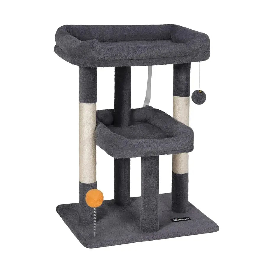 27.6Inch Cat Tree, Cat Tower for Indoor Cats, Cat Condo for Large Cats, Small Cat Tree with Scratching Post, Toy Balls, for Kitt