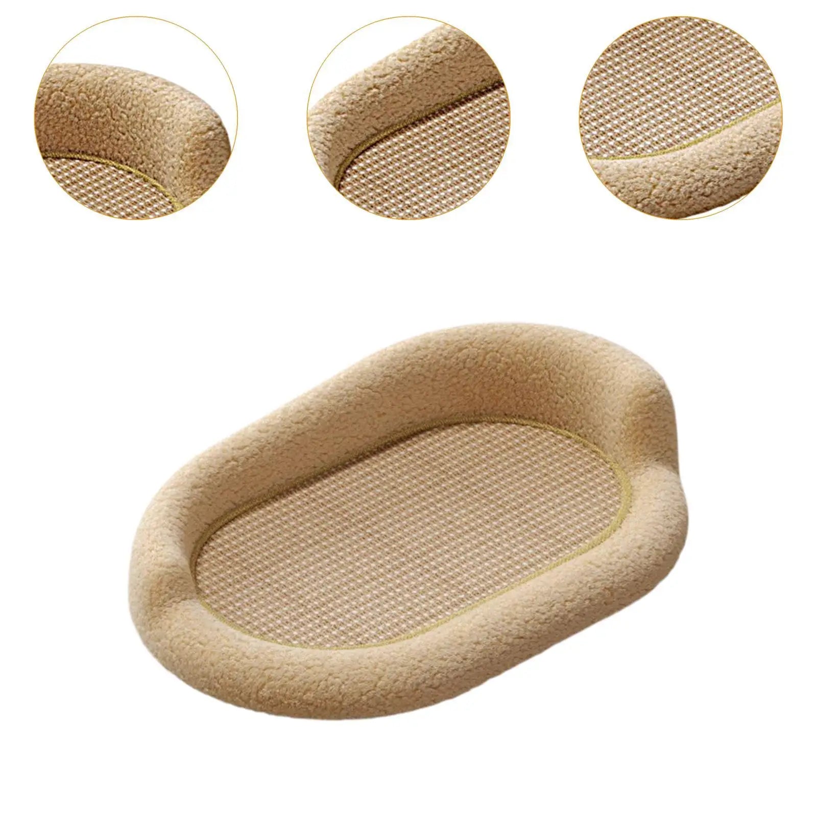 Oval Cat Scratcher Lounge for Grinding Claw Lightweight 61x40x25cm Comfortable Multipurpose with Raised Edge Scratch Pad