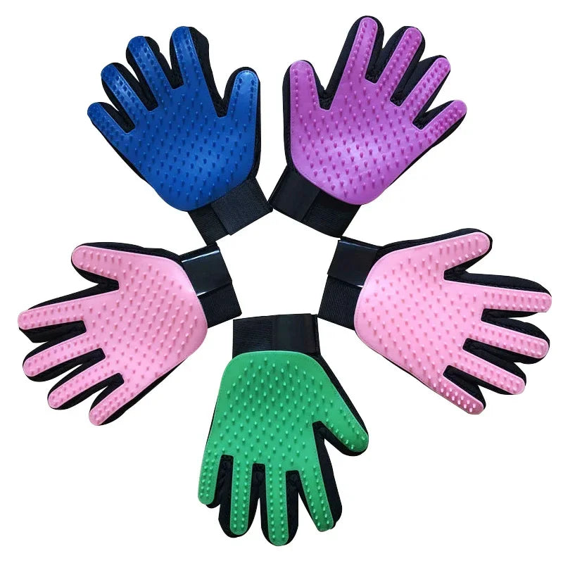 Pet Grooming Glove Hair Removal Brush Cat Dog Fur Hair Deshedding Gentle Efficient Dog Combs Pet Bathing Massage Products