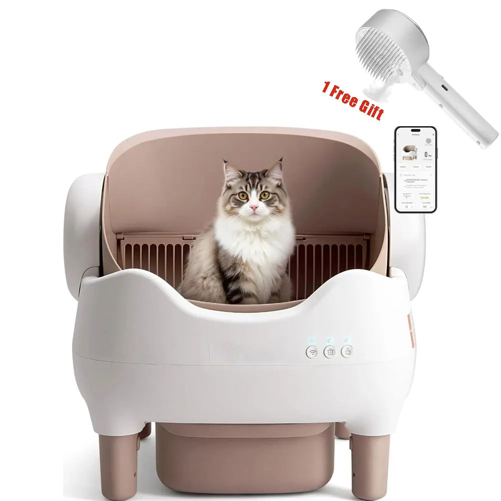 76L intelligent Open-Top Cat toilet with app Control 10L Waste Bin Self-Cleaning Cat litter box with safety sensor super quiet
