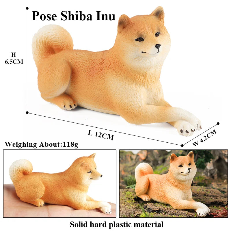 Oenux New Japan Shiba Inu Pet Animal Model Kawaii Sleep Big Dog Action Figures PVC Cute Educational Collection Toy For Kids Gift