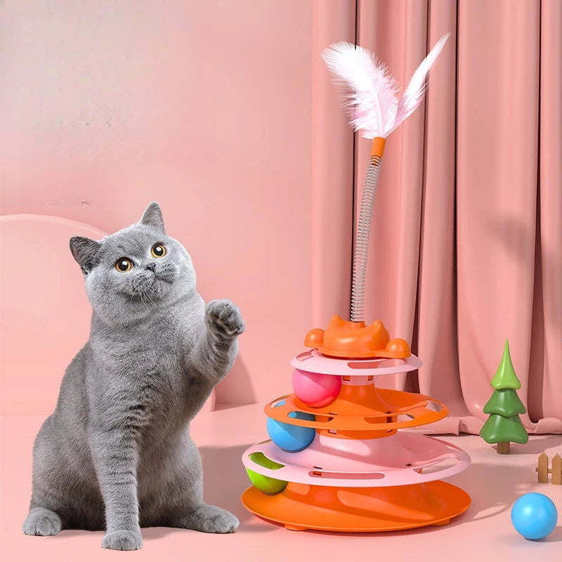 Funny Cat Pet Toy Cat Toys Intelligence Triple Play Disc Cat Toy Balls Ball Toys Pets Pink Blue Green Orange Pet Products