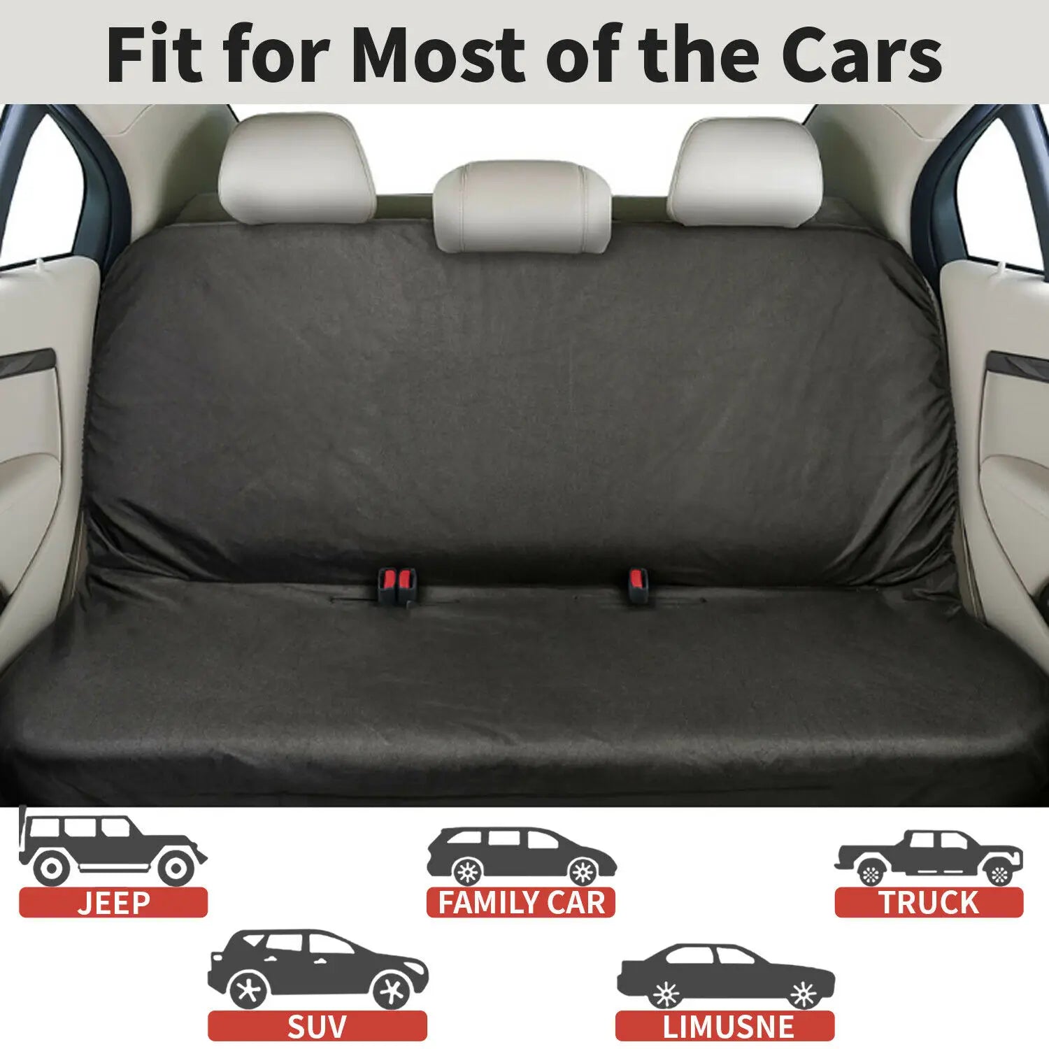 Heavy Duty Waterproof Car Rear Back Seat Cover Black Pet Dog Protector Universal Automobile Interior Products Car Seat Cover