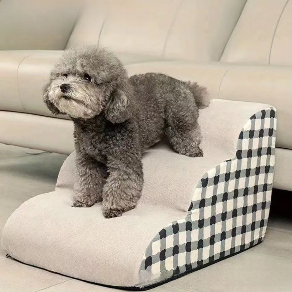 New 1-3 Steps Pet Safety Ramp Washable Detachable Pet Staircase Memory Foam Rebound Anti-slip Dog Slope Ladder Bed