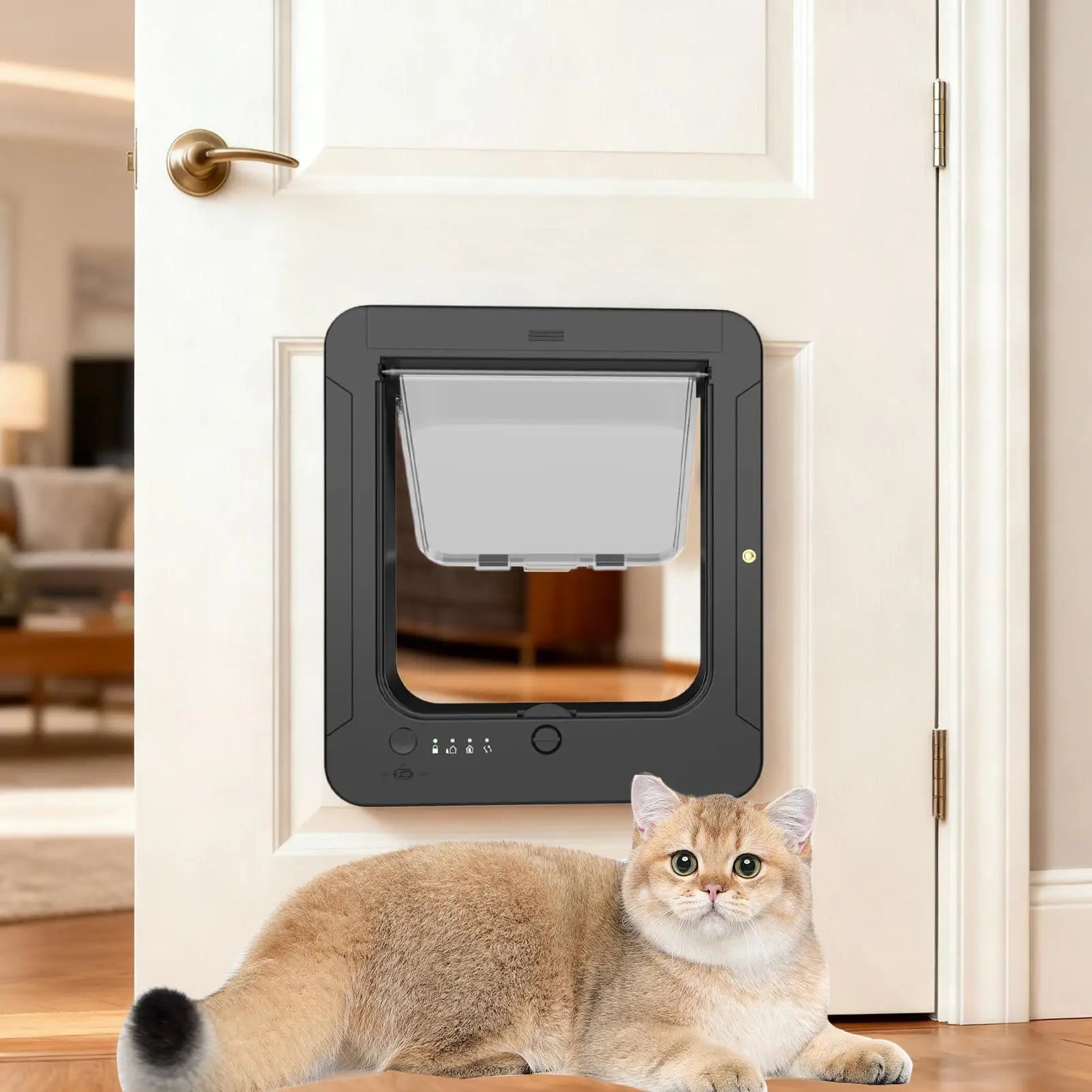 Microchip Dog Door Smart 4-Way Locking Pet Door With Remote Control And 2 Sensor Collars Automatic Sensor Dog Gate For Indoor