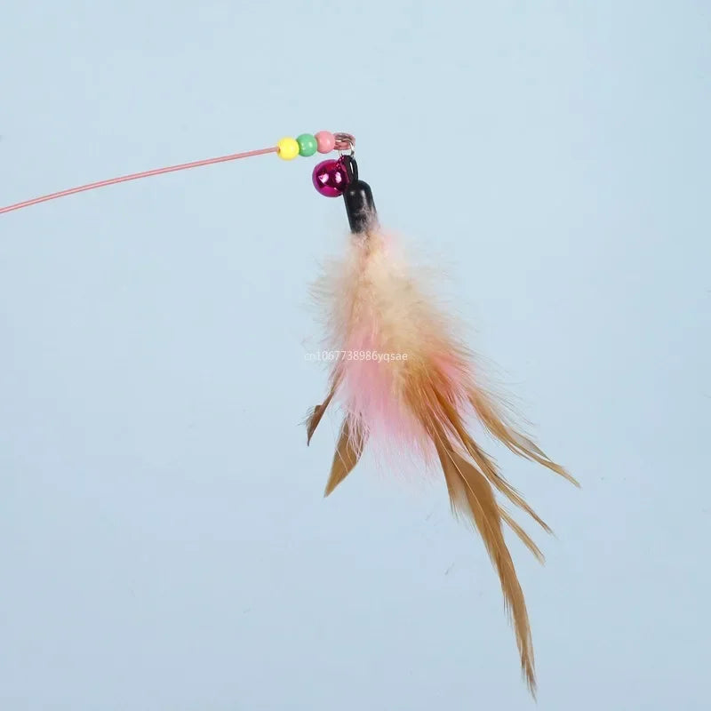 Interactive Cat Toy Funny Simulation Feather Fish with Bell Stick Toys for Kitten Playing Teaser Wand Toys Pet Products قطط