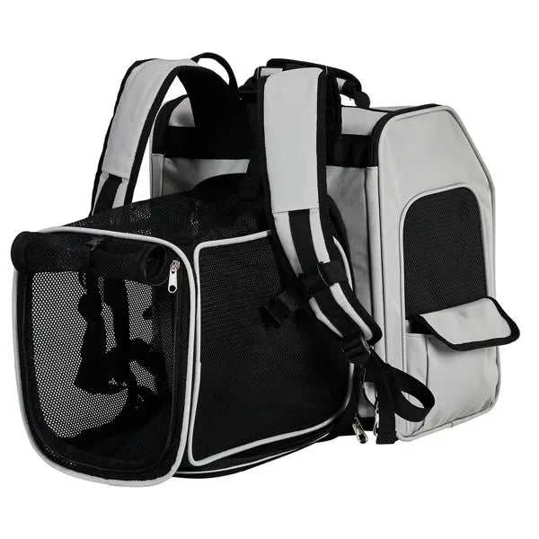 Expandable Pet Carrier Backpack with Back Extension, Ventilated Mesh for Small Dogs & Cats, Holds Up to 26 lbs