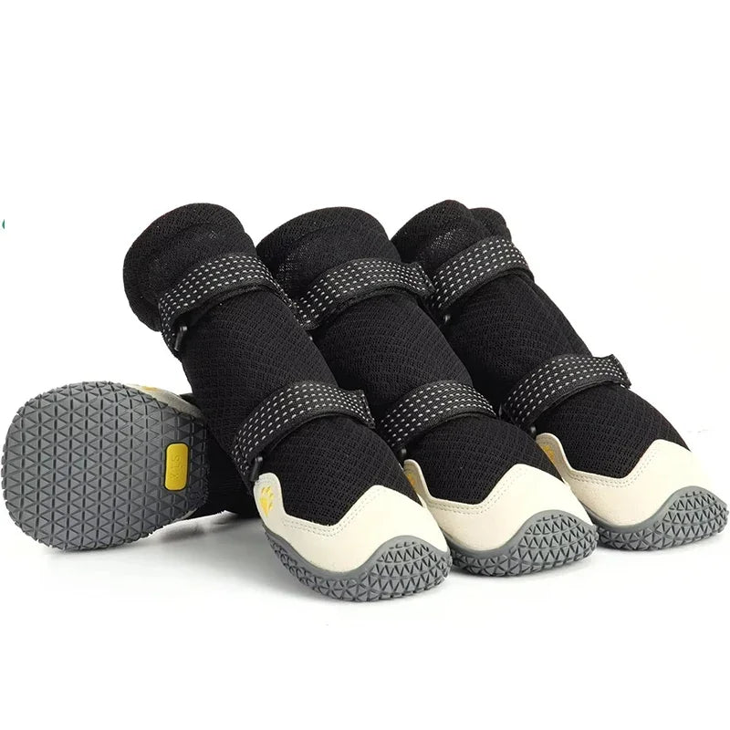 Walk 4 Pcs Dog Shoes Waterproof Small Large Breeds Dog Shoes Breathable Reflective Tape Dogs Walking Non Slip Pet Product