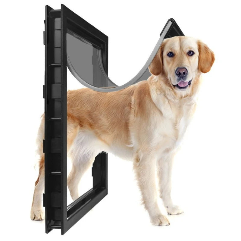 Free Entry Exit Magnet Positioning Dog Door Cat Puppy Pet Door Screw Fixation Multi Sizes Durable Security Doors for Home Gate