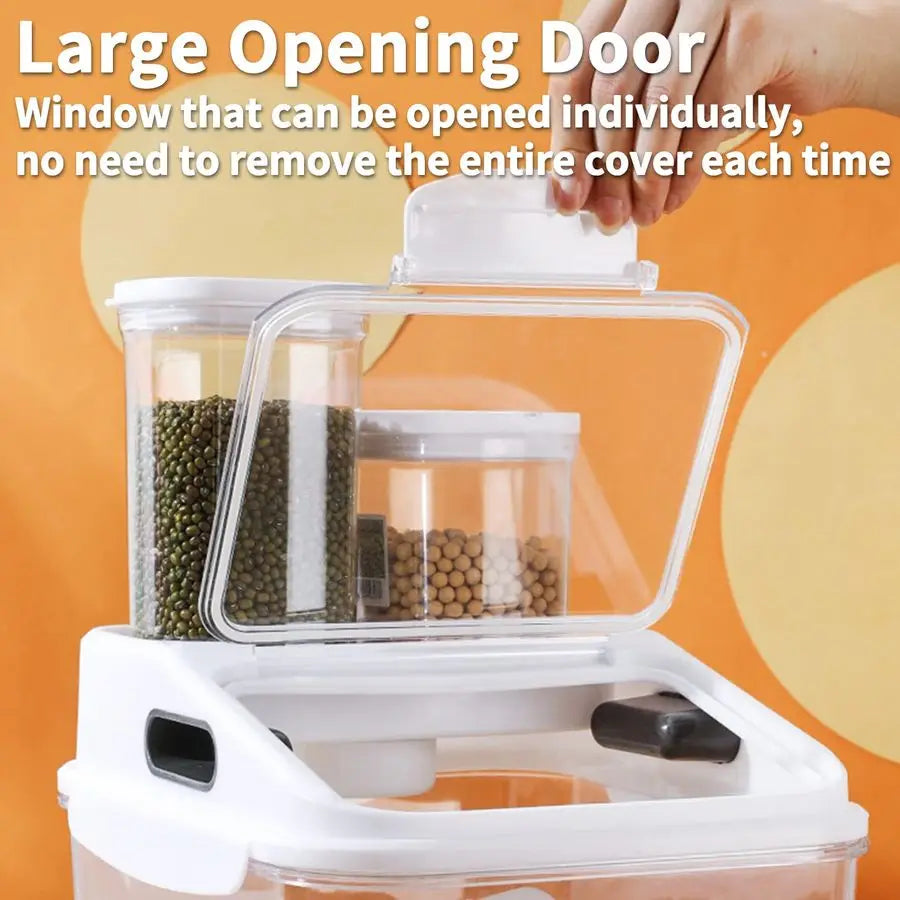 5.5LB Dog Food Storage Container, Airtight Pet Treat Bin Translucent Dry Food Grain Storage Barrels Sealed Bucket MoistureProof