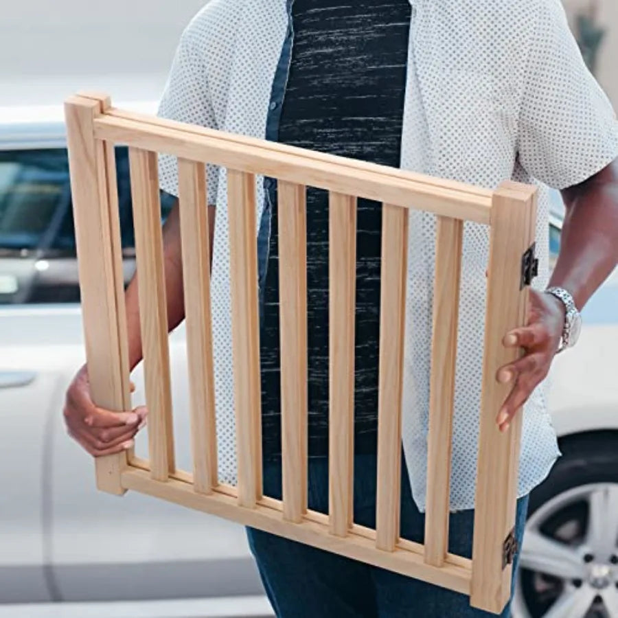 YOCAN Paint-Free Wood FreeStanding Pet Gate for DogsWooden Dog Gates for Doorways Stairs The House Dog Fences Indoor Puppy Gate