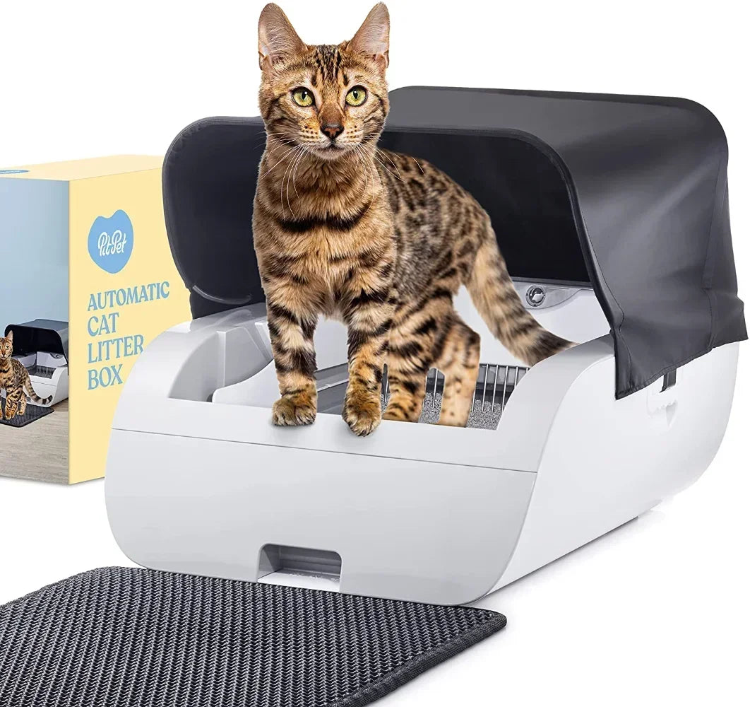Self Cleaning Cat Litter Box Automatic Cat Toilet Electric Shoveling Cleaning Plug / Battery 10 Days Standby