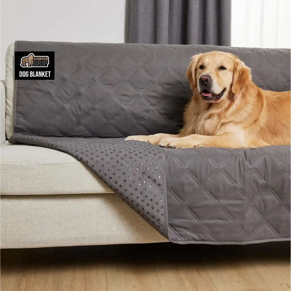 Waterproof Dog Blanket with Slip-Resistant Backing, 102x82, Washable Cover for Sofa Bed Car Seats