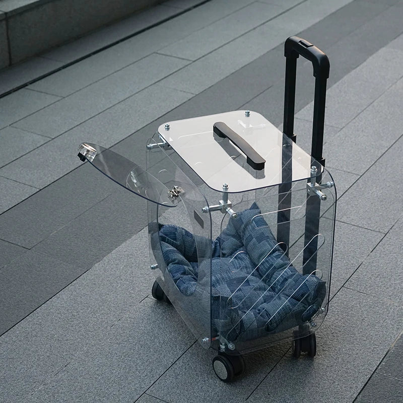 Good-looking Pet Trolley Cat Bag Out Portable Clear Cat Suitcase Large Capacity Dog Carrier Air Suitcases Transport Pet Products