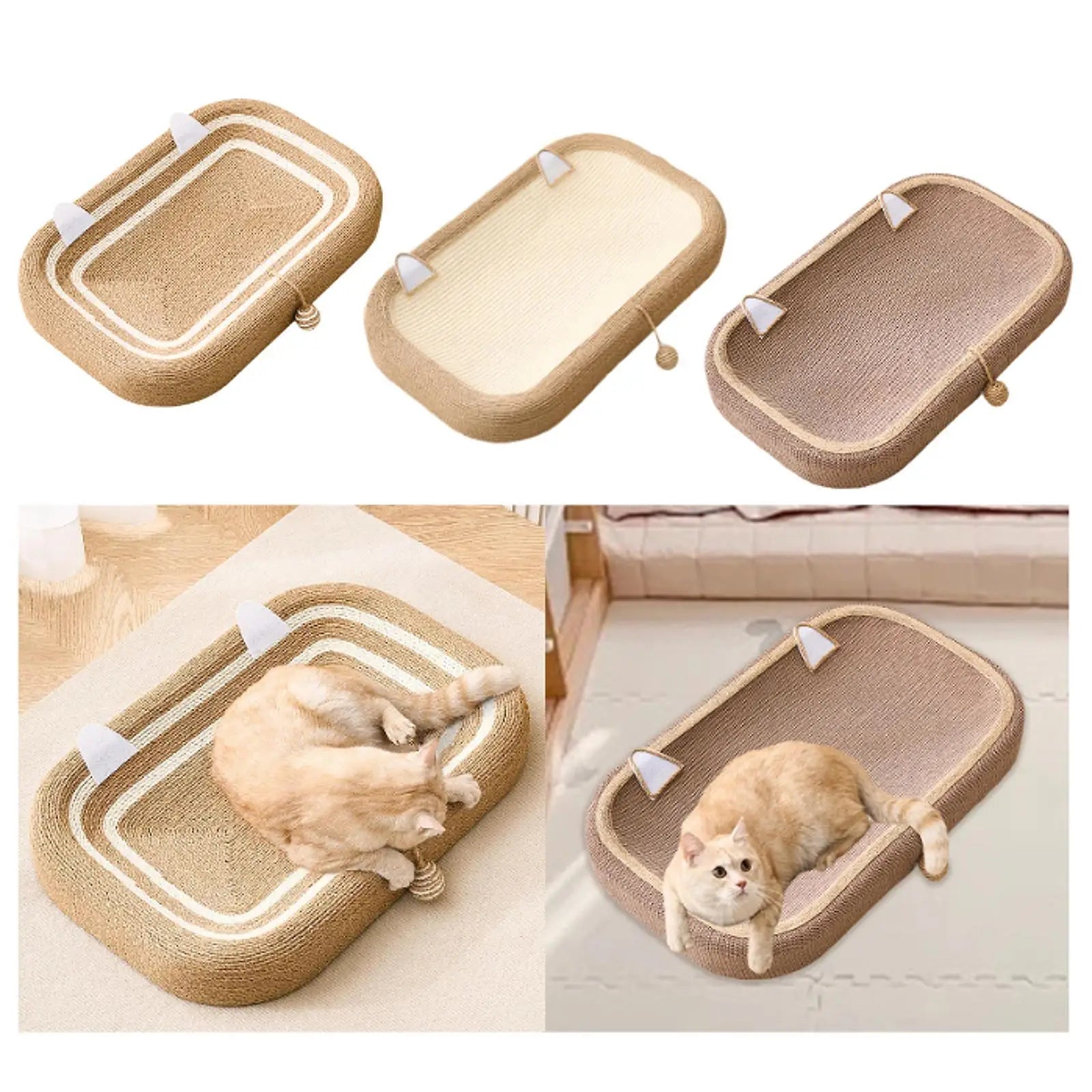 Cat Scratcher Scratching Board Oval Interactive Play Toy Furniture Protector Nest Basin for Couch Carpets Sofas Training