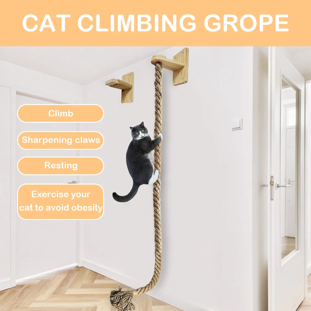 Cat Climbing Rope Wear Resist Thickened Sisal Rope Reusable Climbing Training Rope for Cat Furniture Scratcher Play Equipment
