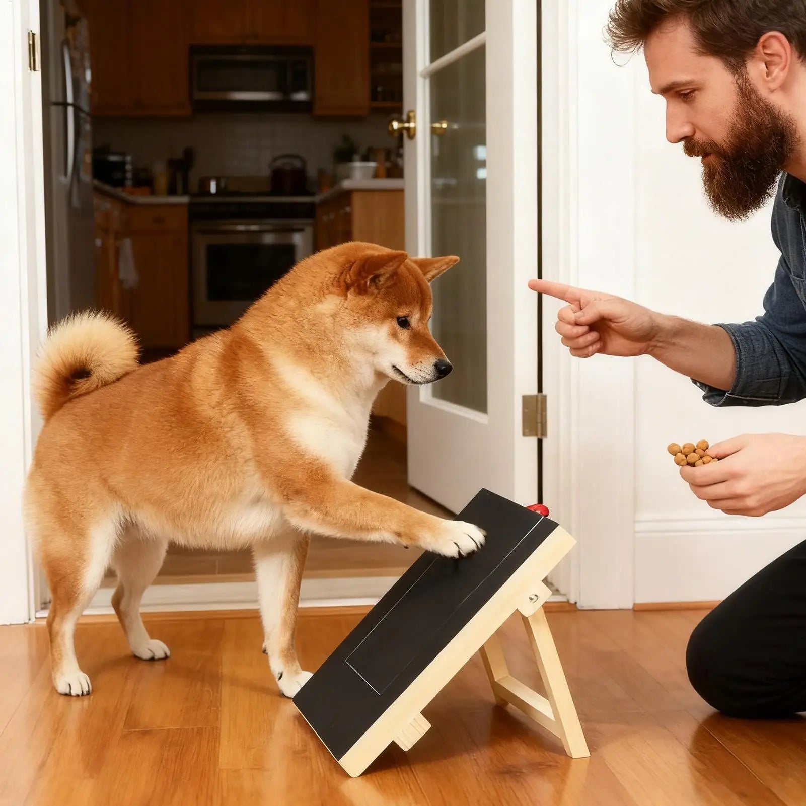 Dog Nail Scratch Board Furniture Protection with Treat Box Dog Nail Board Scratch Pad for Small Medium Large Breeds Living Room