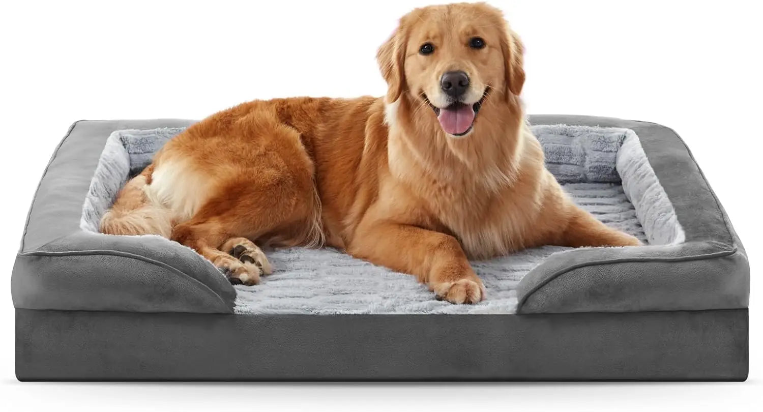 XL Orthopedic Dog Bed for Large Dogs - Washable, Egg-Crate Foam, Waterproof & Non-Slip