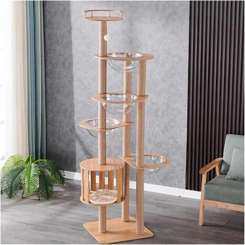 Multi-Layer Cat Tower with Scratching Posts and Floor Type Pet Supplies