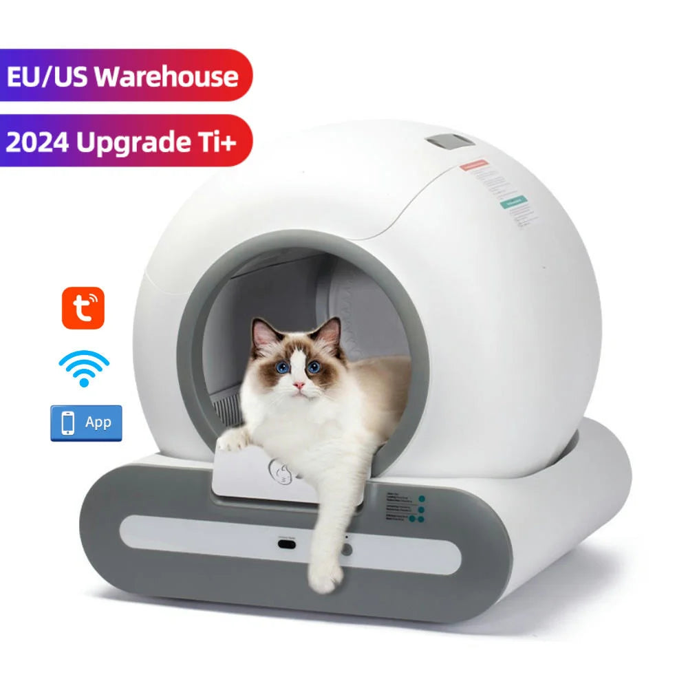 Smart Automatic Cat Litter Box Self Cleaning Pet Waste Disposal With Sensor and Quiet Operation for Home Use