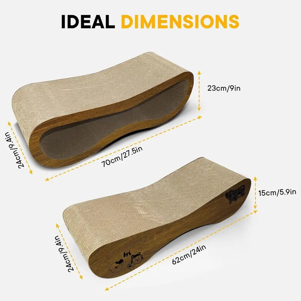 2 in 1 Cat Scratcher Bed, Cat Scratching Board, Cats Scratcher Set, Scratch-Resistant Cat Scratching Post Large (27.5L X 9H in.)