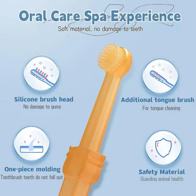 Pet Dog Toothbrushes Cats Dogs Cleaning Toothbrush Pet Oral Gum Care Cleaning Toothpaste Brush Prevent Teeth Calculus Cat Edible