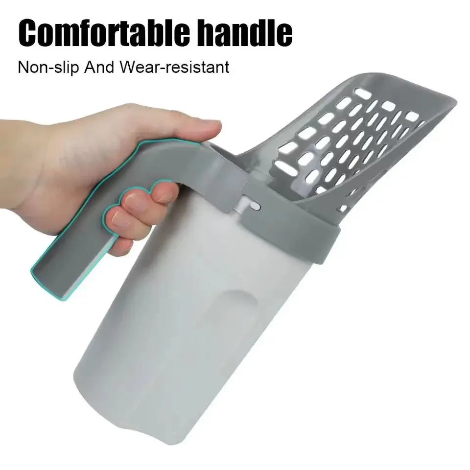 Ergonomic Cat Litter Scoop Set - Rust-Resistant Stainless Steel Shovel with Refill Bags Hygienic Waste Disposal Tool Kit