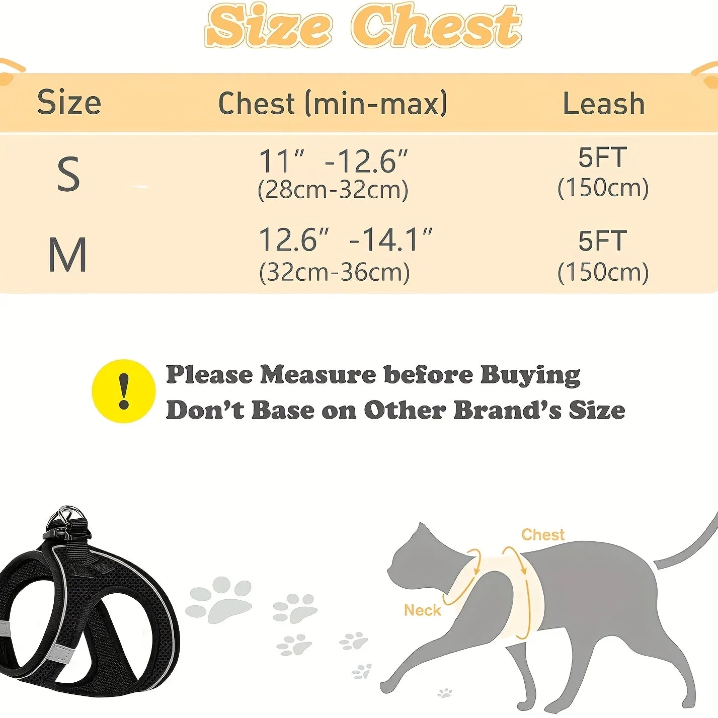 Anti-Escape Cat Harness Set: Reflective Soft Mesh Outdoor Safety Leash, Protect Your Kitten