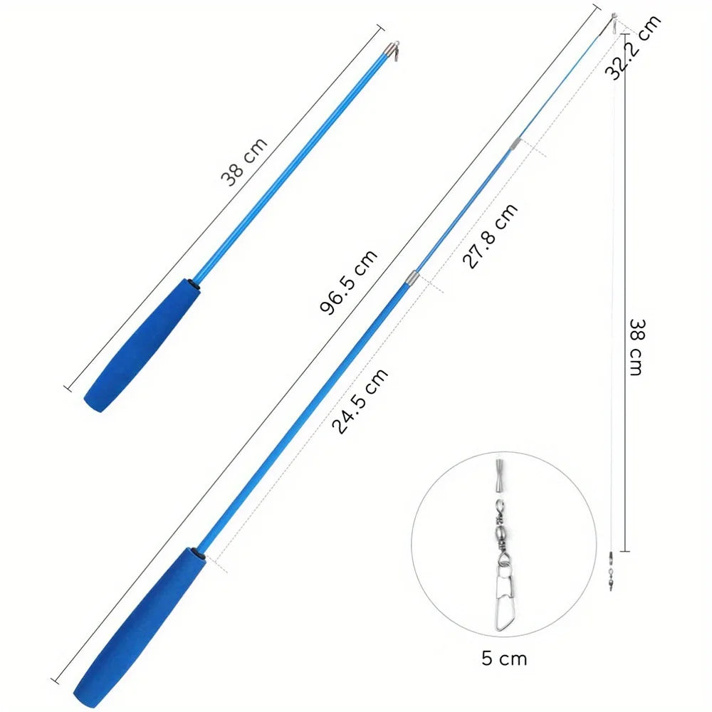 11 Pack Retractable Fishing Rod Funny Cat Stick Pet Caterpillar Feather Replacement Head Cat Toys Interactive Pet Products