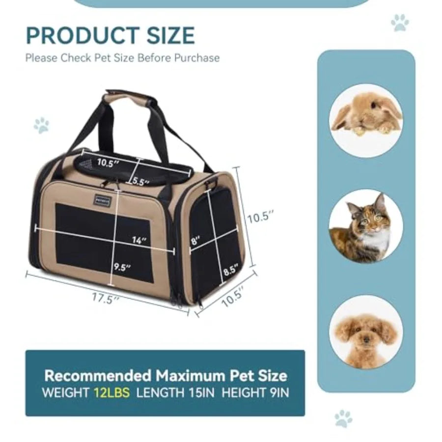 Pet Carrier for Cat Small Dogs Dog Carrier Airline Approved TSA Approved Soft Cat Carrier for Travel Small Animal Carrier for P