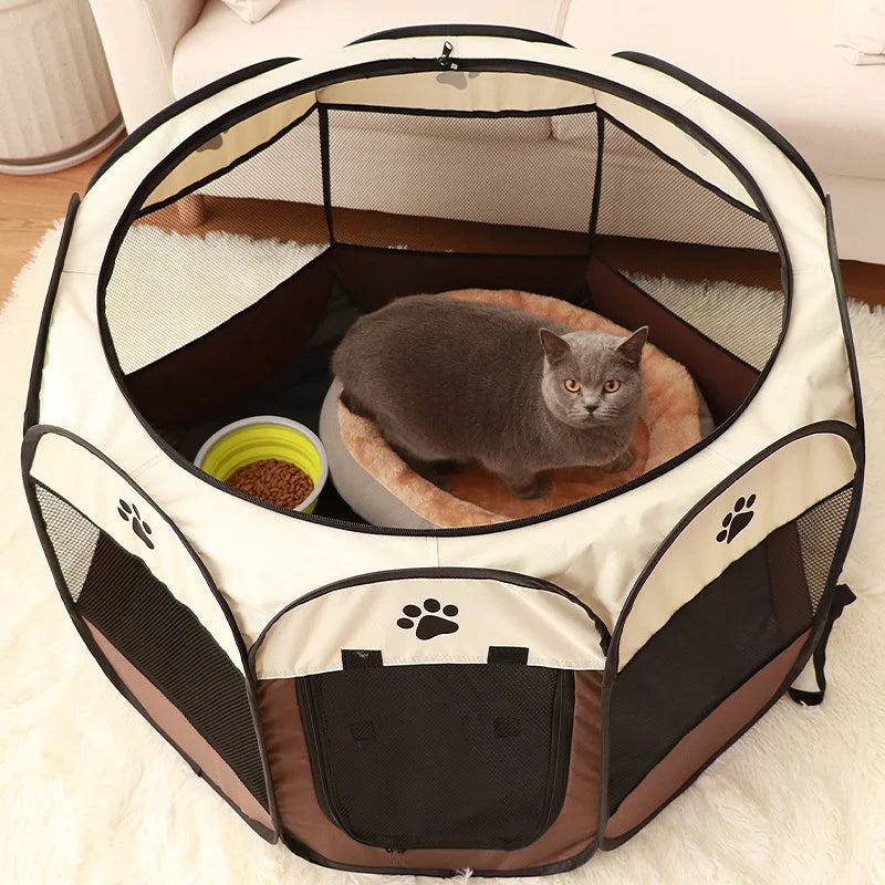 Portable Foldable Pet Tent Kennel Octagonal Fence Puppy Shelter Easy To Use Outdoor Easy Operation Large Dog Cages Cat Fences