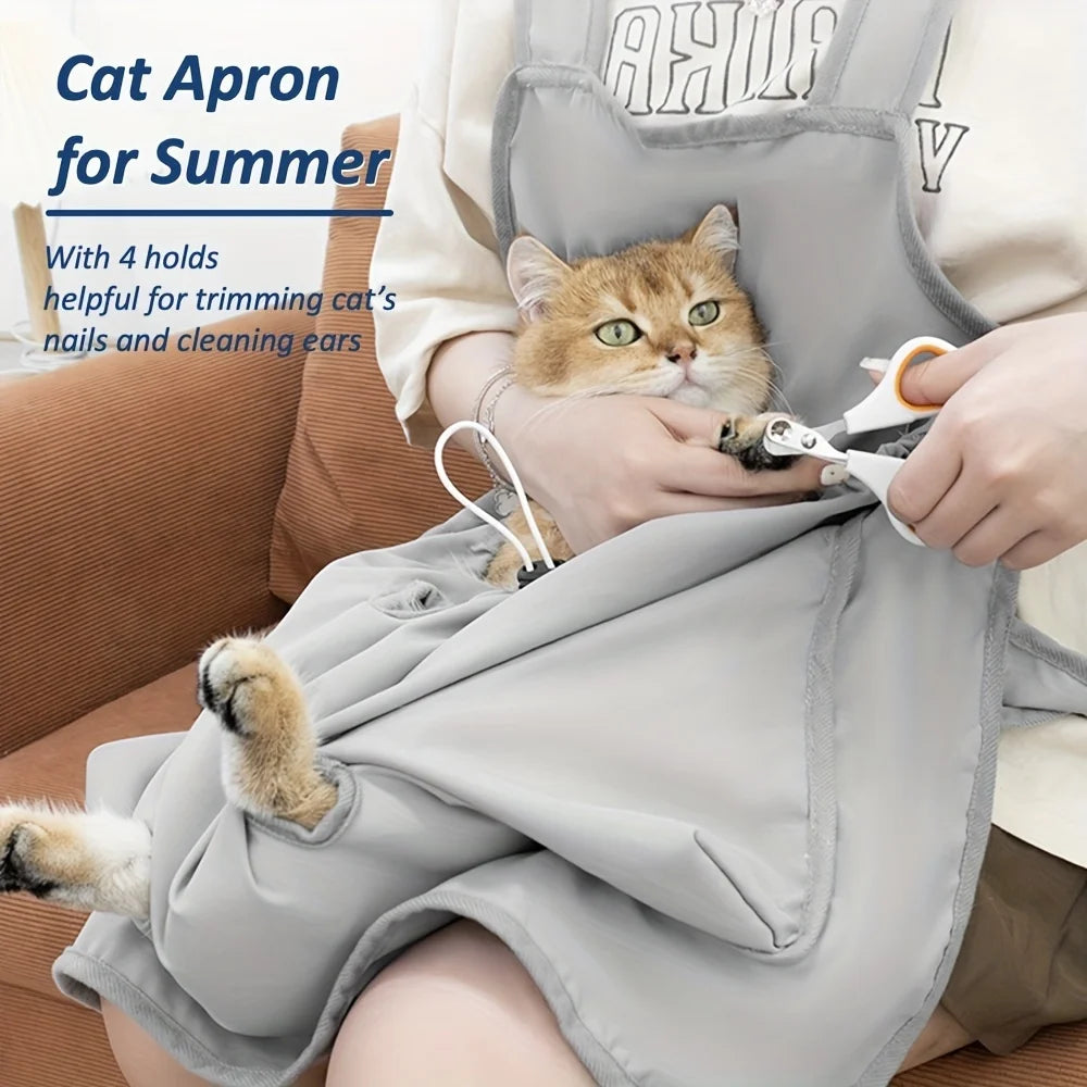 Portable Pet Carrier Pouch,Anti-Scratch ,Comfortable Cat Sling Bag for Outings-Easy Nail Trimming&Ear Cleaning Assistant