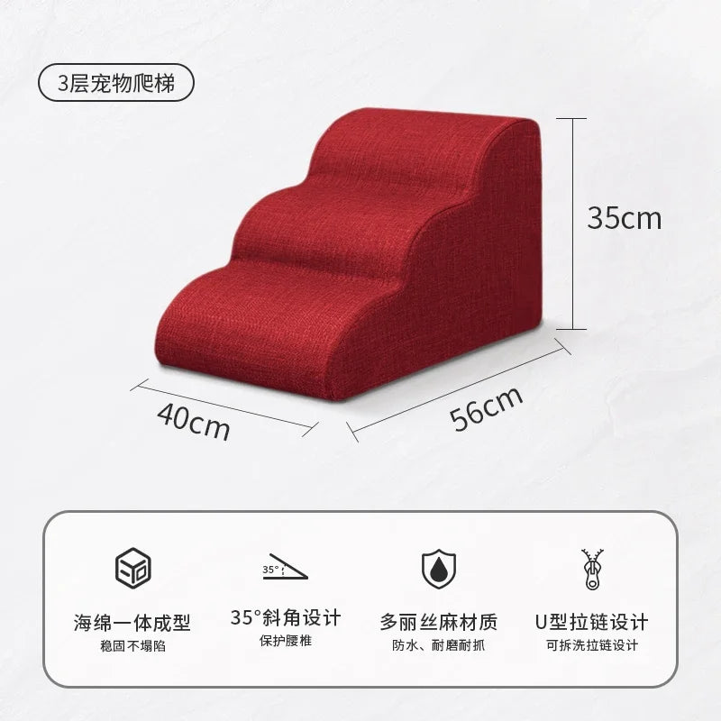2/3/4/5 Step Stair Dog/Cat Ramp Ladder Memory Foam Sponge Bedside Slope Removable Washable Training Pet Ramp Stairs Pet Supplies