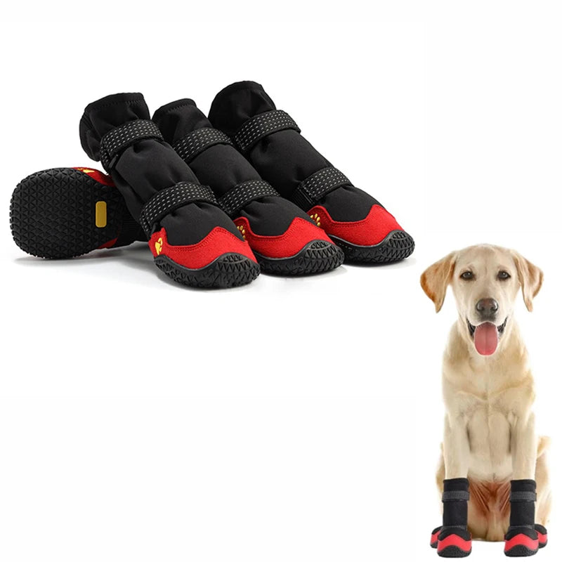 Walk 4 Pcs Dog Shoes Waterproof Small Large Breeds Dog Shoes Breathable Reflective Tape Dogs Walking Non Slip Pet Product