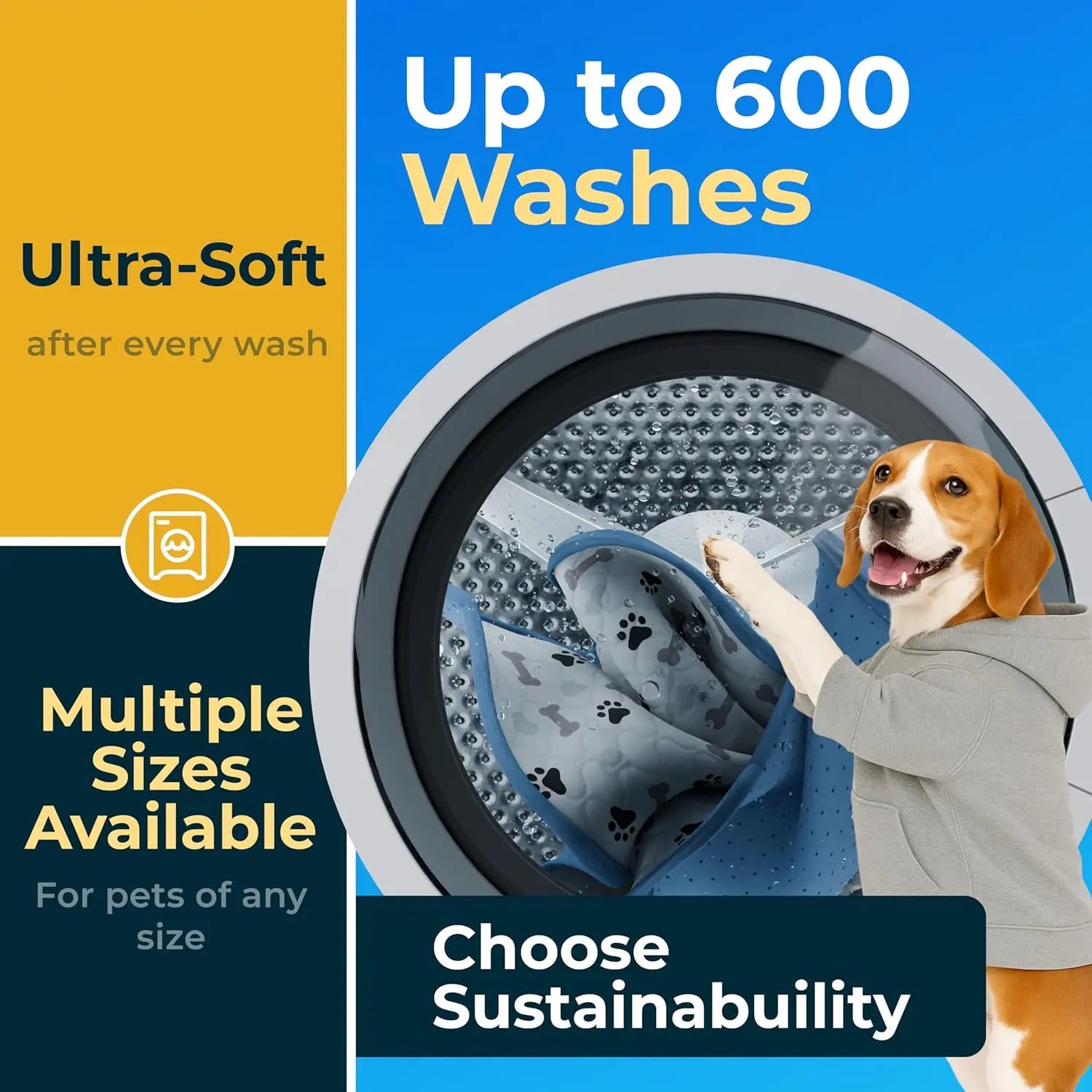 Washable Waterproof Dog Pee Pads - Reusable Anti-Slip Training Pads for Puppy Playpen, Crate, Potty (Pack of 6-34x36)
