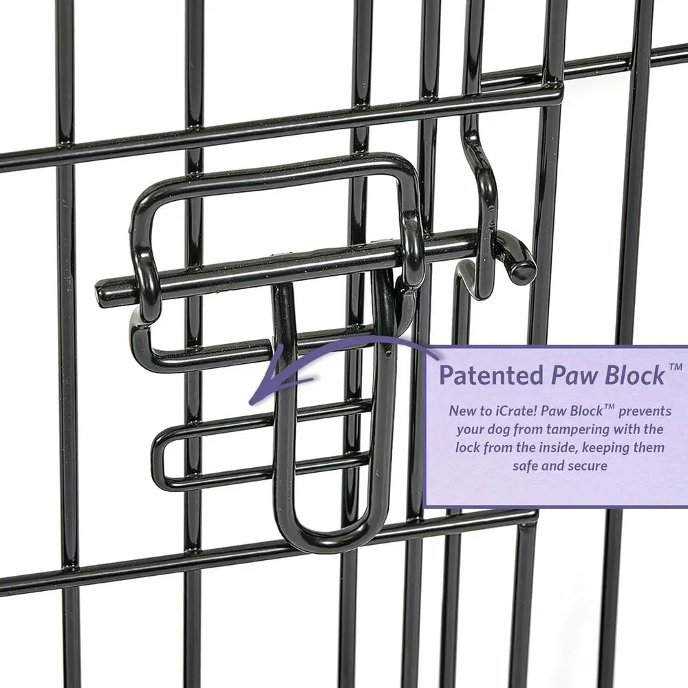 30-Inch Medium-Breed Dog Crate, 21-40 lbs, Single Door with Divider, Leak-Proof Tray, Portable and Easy Assembly