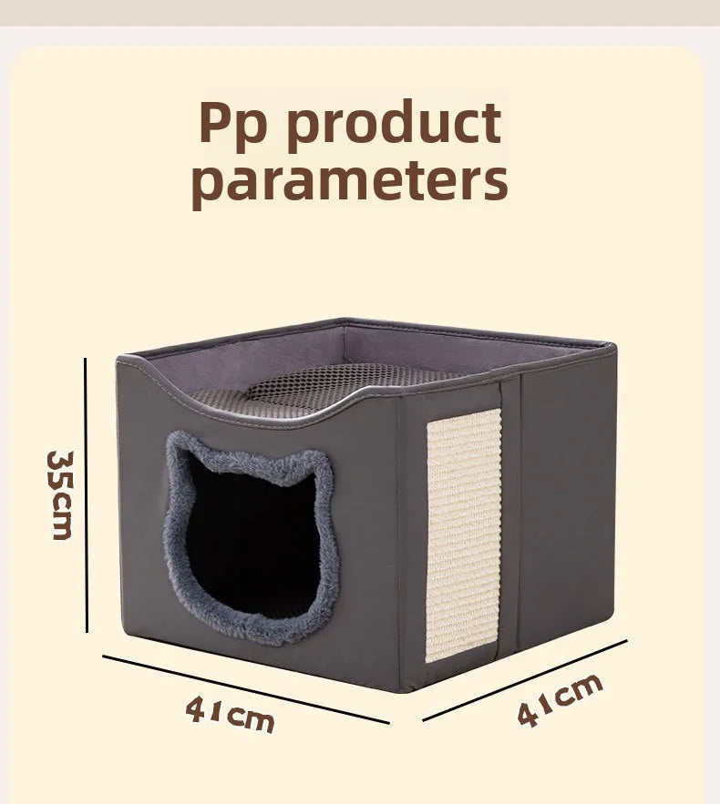 Double layered cat nest, suitable for all seasons, with multi-layer design that is wear-resistant and scratch resistant