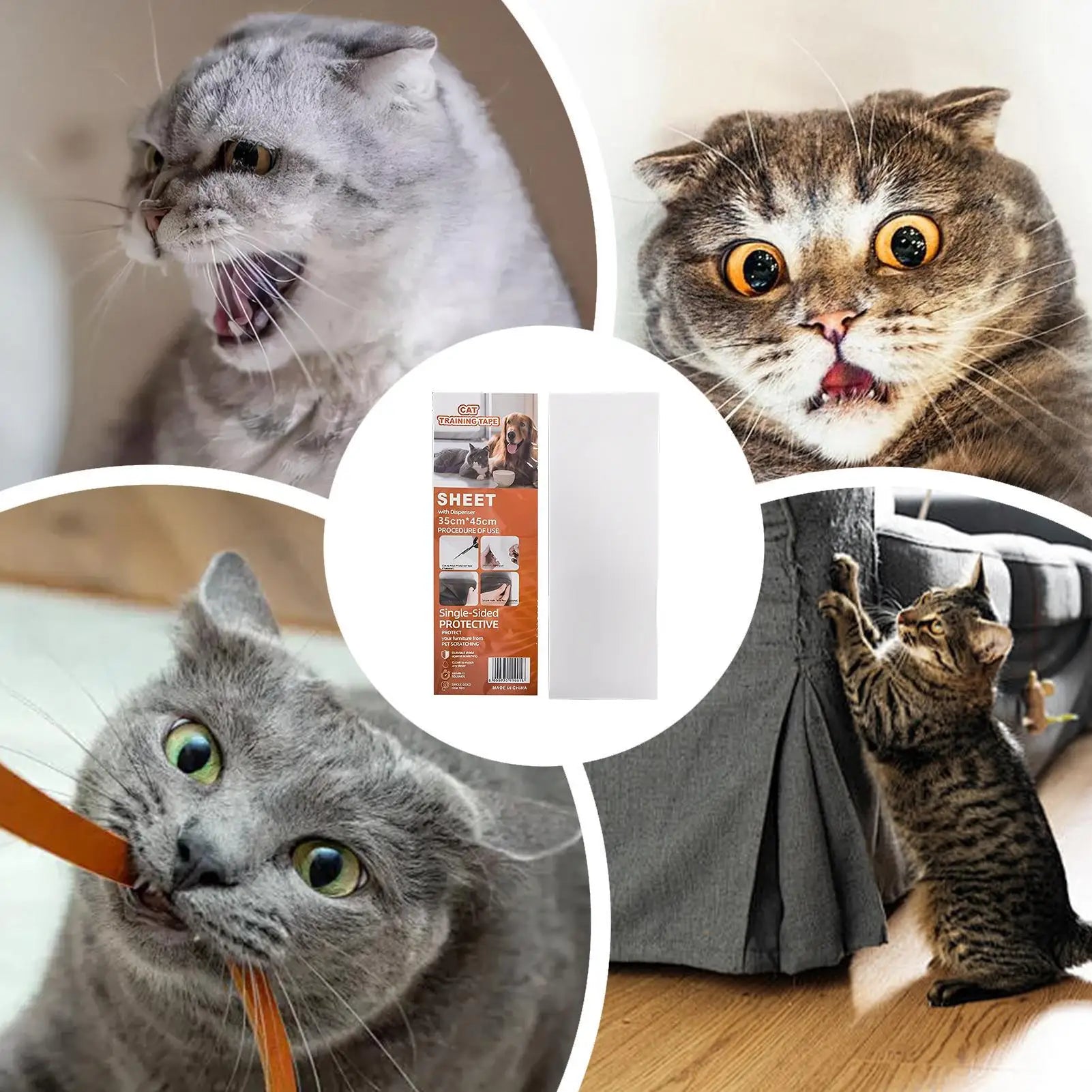 Cat Scratch Wall Protector Easy Apply Removable Furniture Protector Tape For Cats For Apartment Home Bedroom Dining Room Sofa