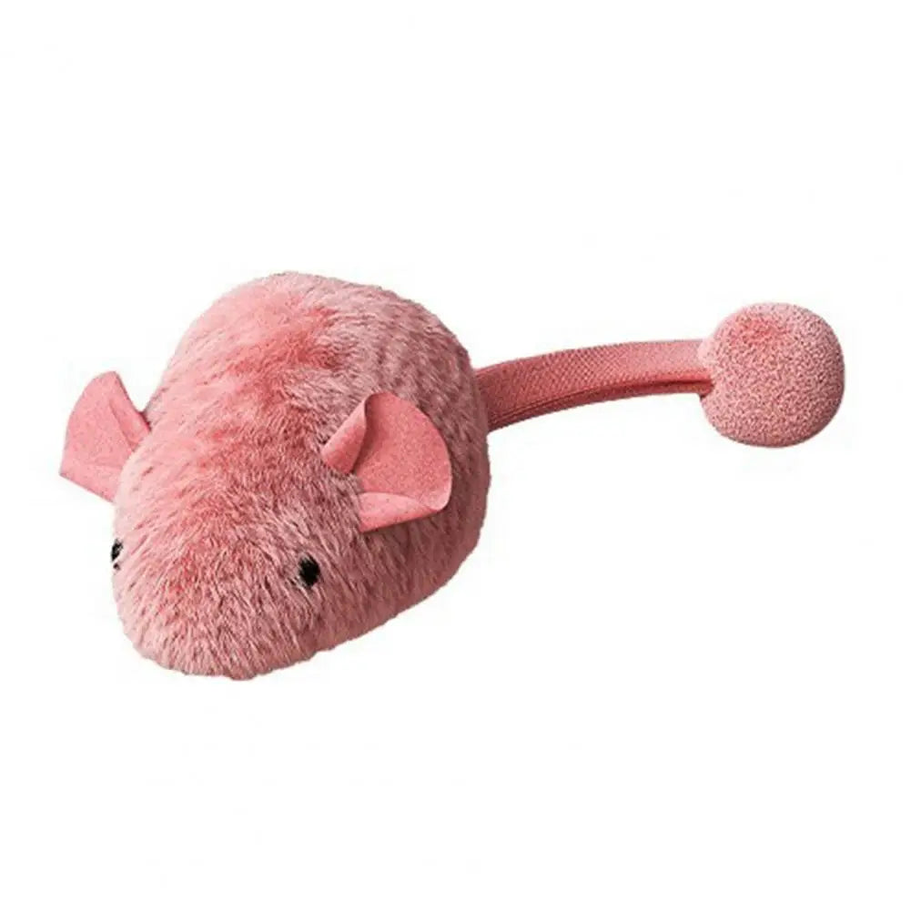 Interactive Mouse Cat Toy Electric Squeaky Plush Mouse Simulated Mouse with Night Fluorescence for Indoor Cats