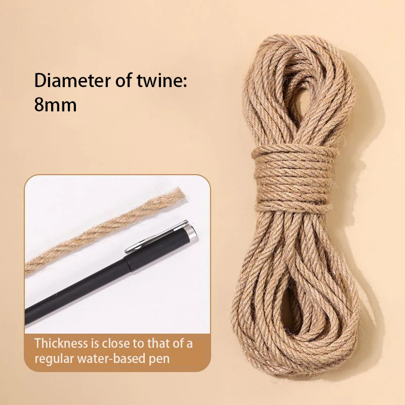 20M Natural Sisal Rope for Cat Tree DIY Scratching Post Toy Wear Resistant Furniture Handmade Ropes Cat Scratchers Accessories