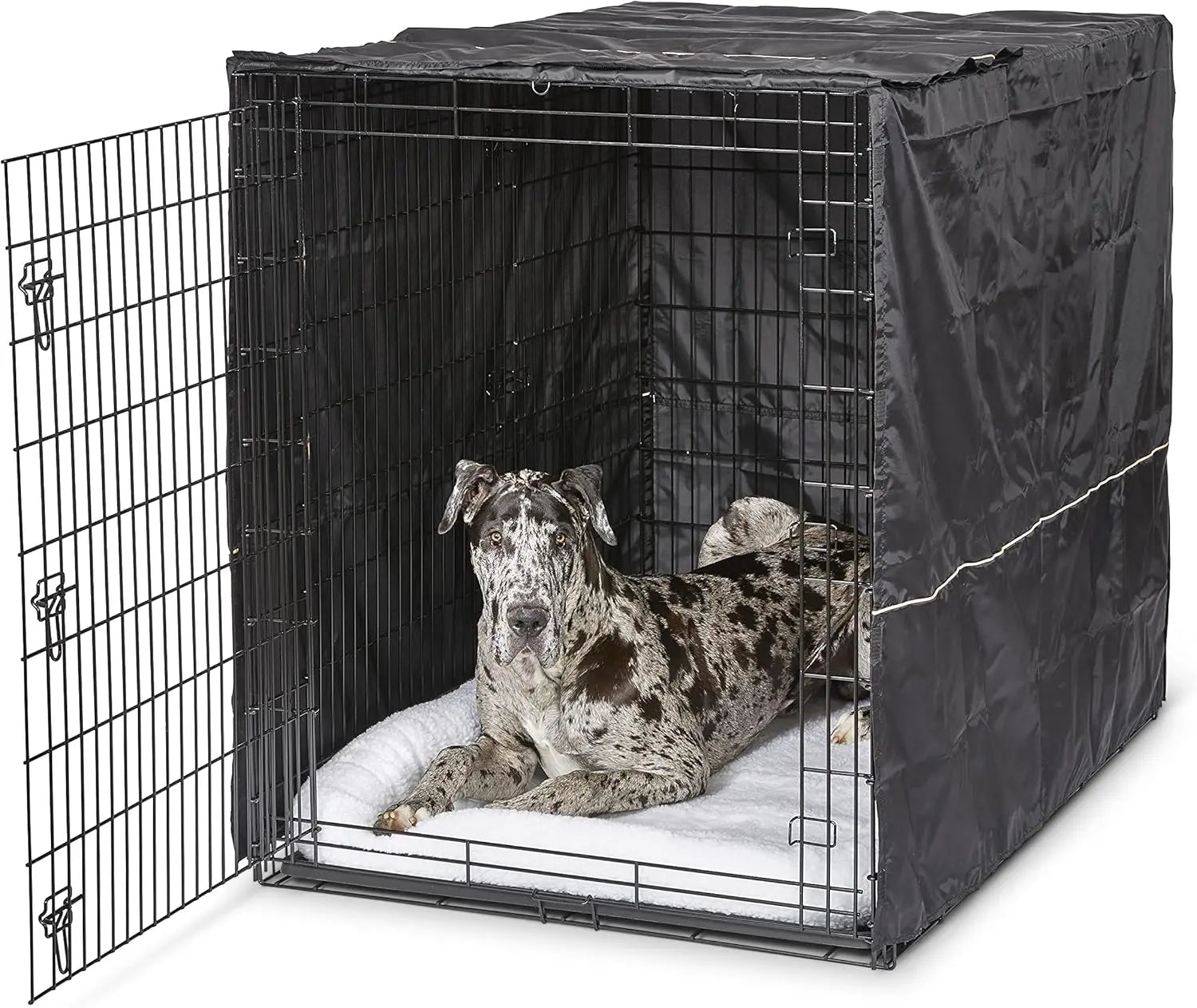 XXL Dog Crate Cover, Black Polyester Privacy Kennel Cover Fits Most Giant 54-Inch Crates, Machine Washable