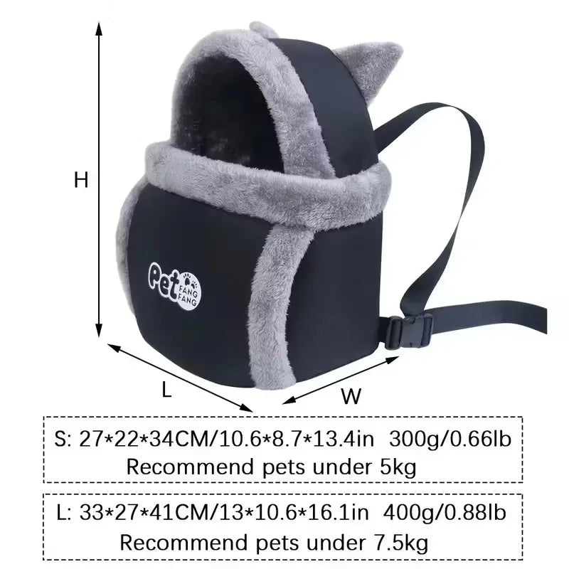 Portable Winter Warmth & Dog Backpack- Small Dog Backpack Carrier-Ideal for Travel & Outdoor Shopping for Small Cats and Dogs