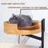 Solid Wood Cat Bed Desk Adjustable Height Cat Hammock Stylish With Wooden Bowl Durable