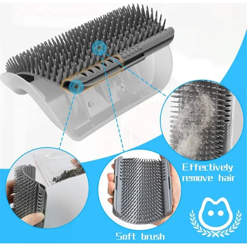 Cat Corner Scratcher with Catnip Self Grooming Toy for Scratching Relieving Boredom Supplies Durable Interactive Wall Mountable