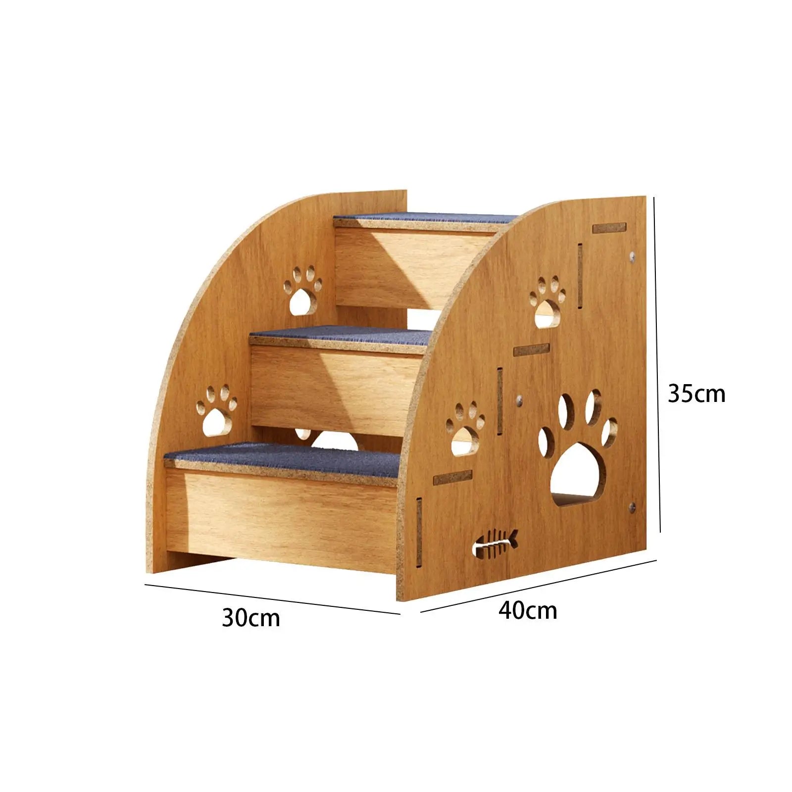 Wooden Pet Stairs Puppy Stairs Wood Dog Stairs Ladder for Small Dogs Cats and Other Small Pets Small and Older Animals Indoor