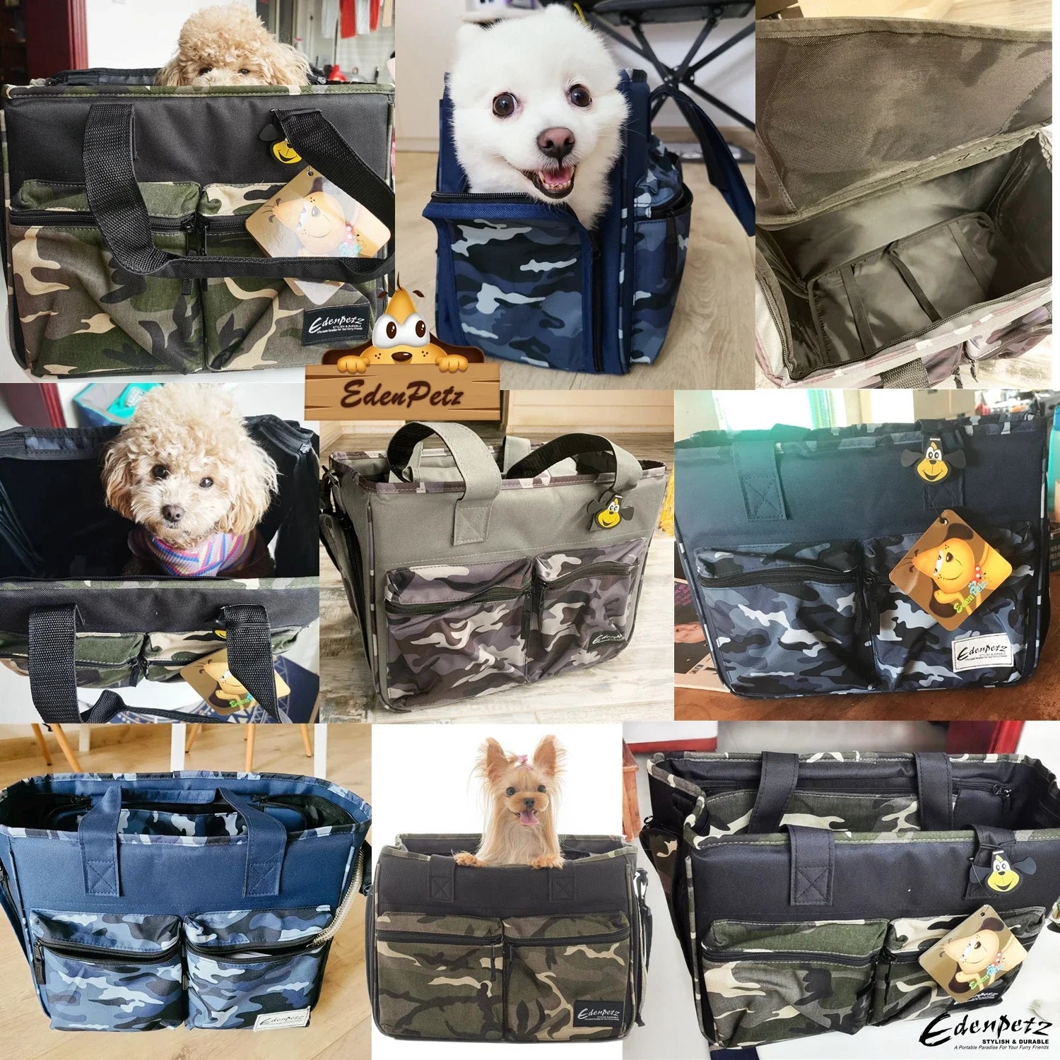 Pet Dog Carrier Bag With 7kg Capacity,Camouflage Style Soft Comfort Handbag,Cat Outdoor Travel Shoulder Bag