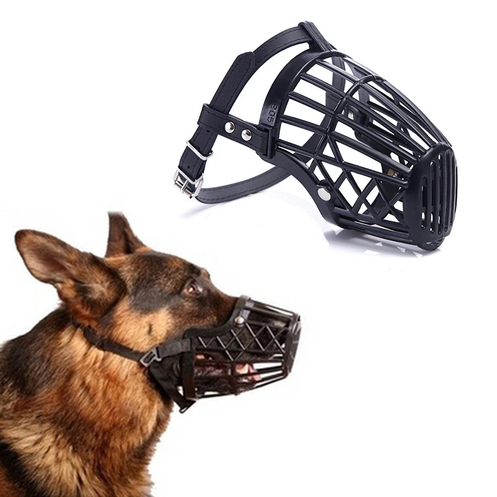 1pcs Black adjustable basket mouth muzzle cover for dog training bark bite chew control
