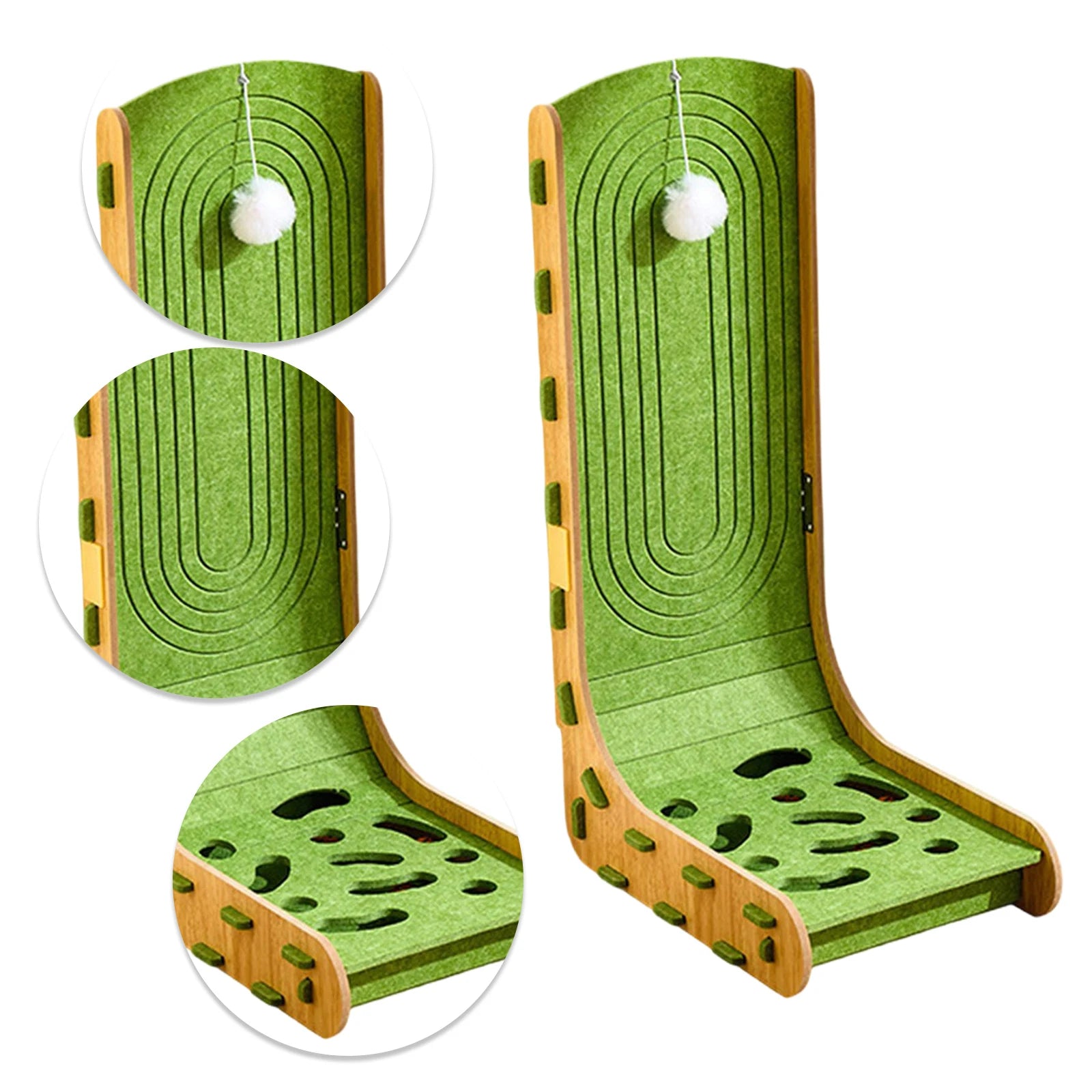 Cats Scratching Board with Ball L Shape Cat Scratcher for Couch Wall (Model 4)