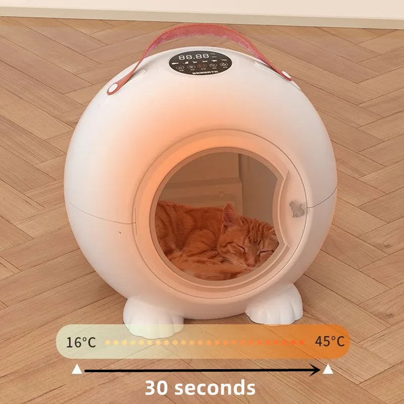 Large Space Pet Cat Hair Blower Box Convenient Pet Grooming Hair Dryer With Lifting Handle
